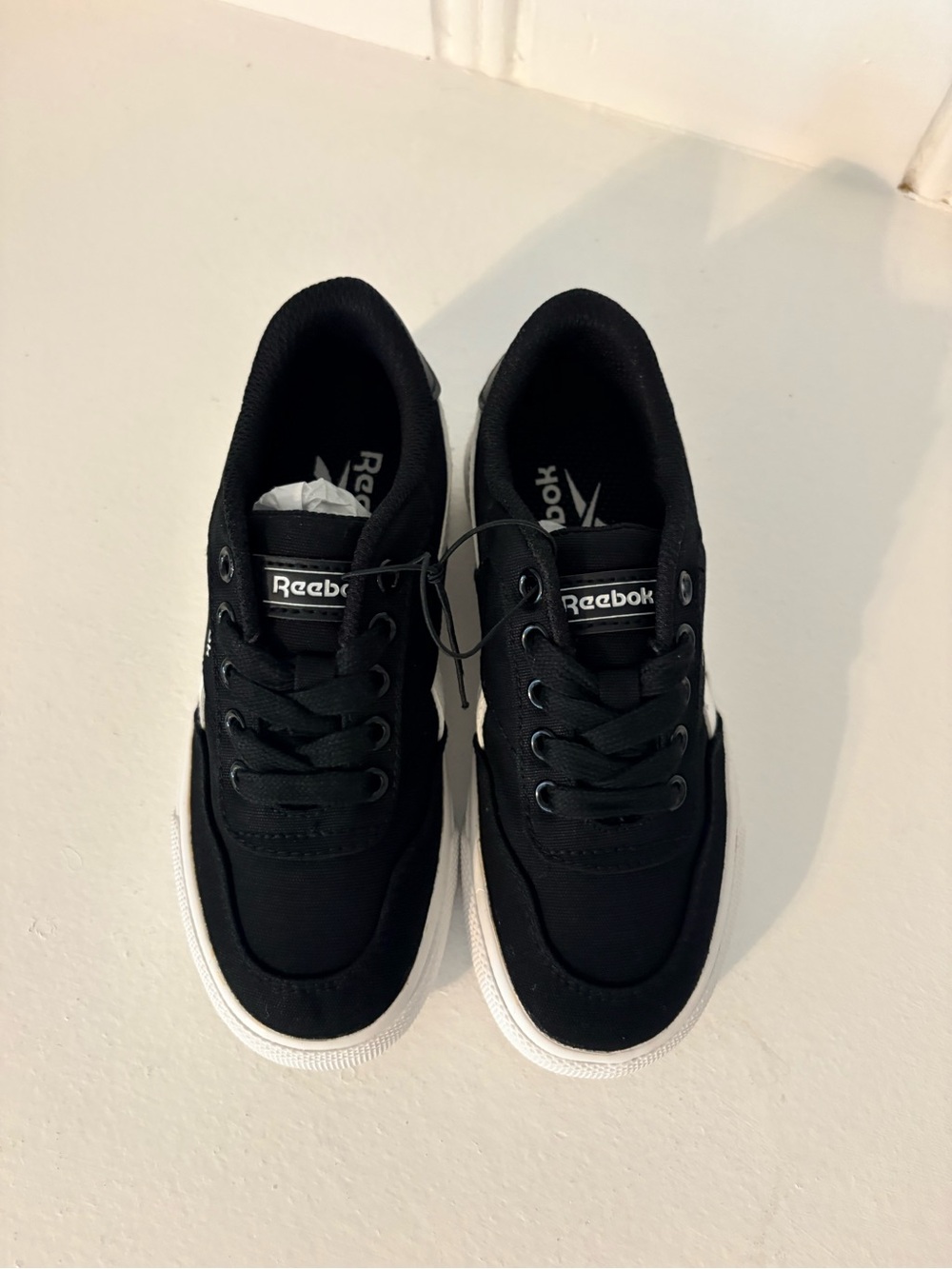 Reebok Kids Black and White Low-Top Sneakers